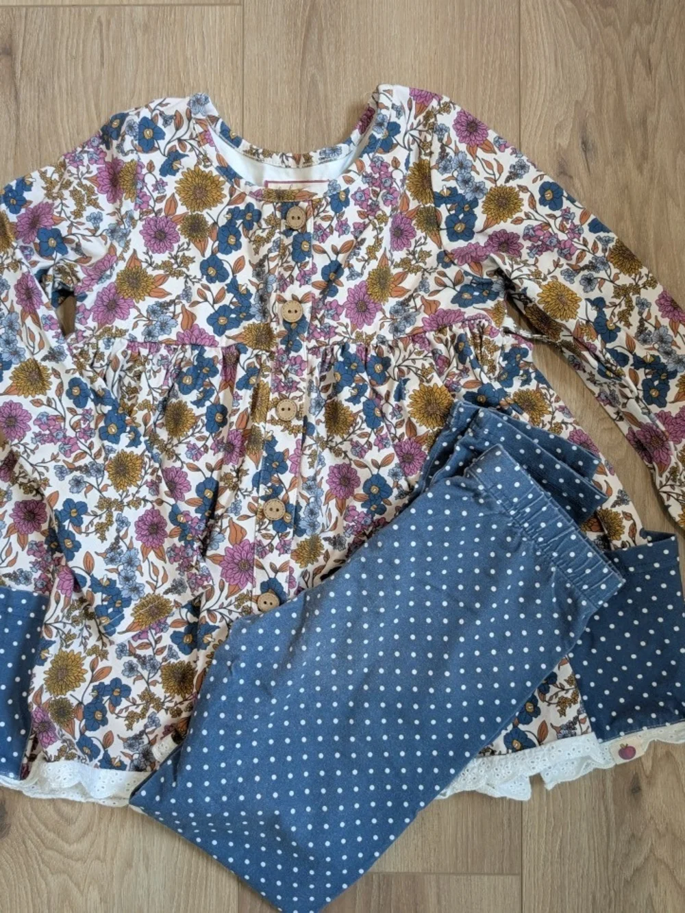 Cheeky Plum Tunic and Leggings - Floral & Dot